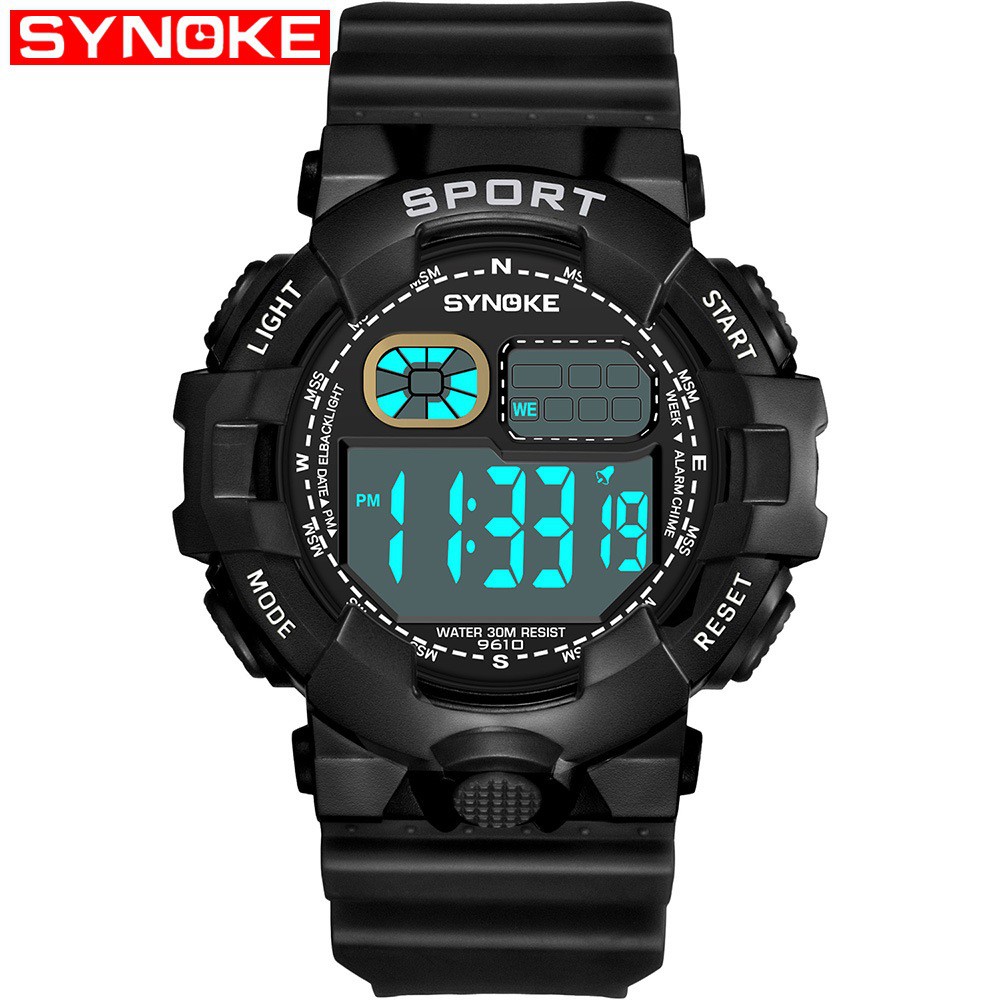 Đồng hồ điện tử thể thao thời trang trang nam dây nhựa cao cấp SYNOKE PKHRSNK017