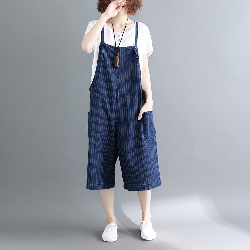 [ORDER] Yếm denim kẻ sọc bigsize (fit đến 80kg) | BigBuy360 - bigbuy360.vn