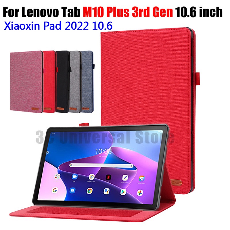 Bao Da Máy Tính Bảng Denim Chống Trượt Có Ngăn Đựng Bút Cho Lenovo Xiaoxin Pad 2022 M10 Plus 3rd Gen 10.6 inch TB-128FU TB-125FU TB-125FU