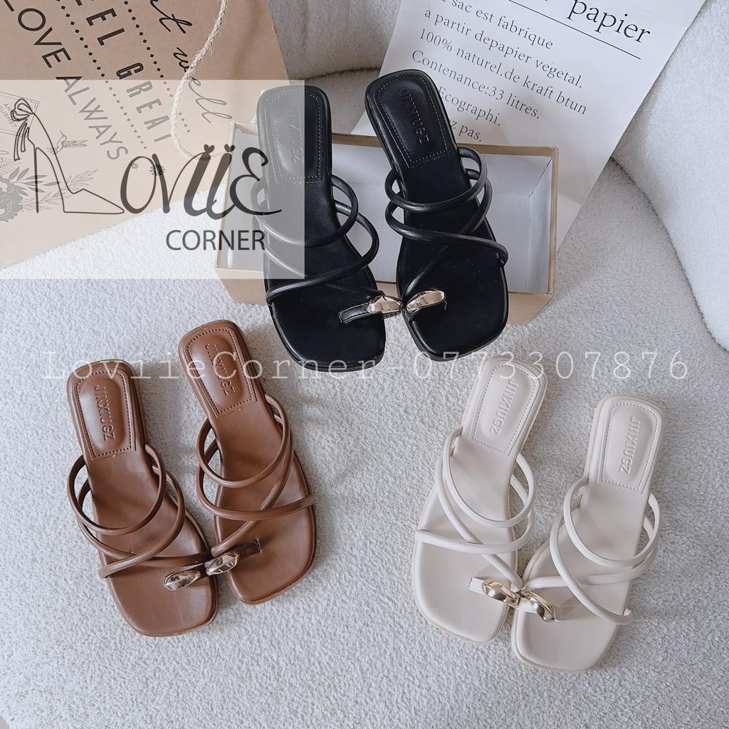 DÉP CAO GÓT LOVIIECORNER - GUỐC NỮ PHONG CÁCH THỜI TRANG QUAI NGANG CHÉO MẢNH PHỒNG HIỆN ĐẠI D230574