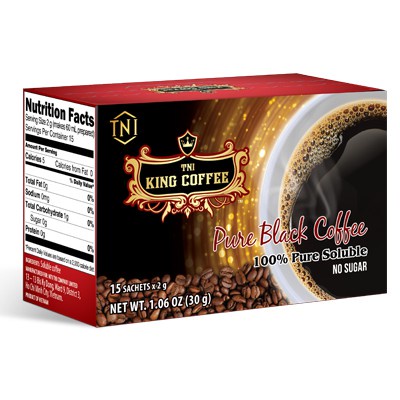Combo 4 hôp Cà phê hòa tan đen - KING COFFEE (Hộp 15 gói)