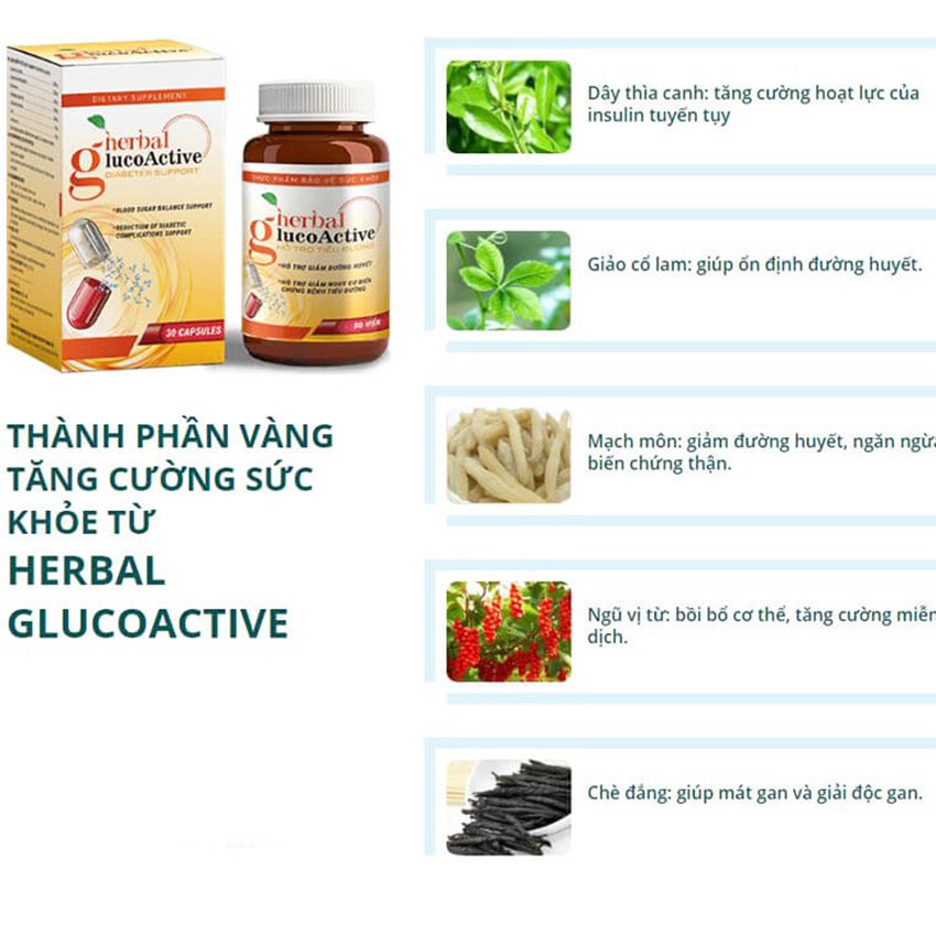 Herbal GlucoActive hỗ trợ cải thiện & giảm nguy cơ biến chứng bệnh tiểu đường Gia Hân
