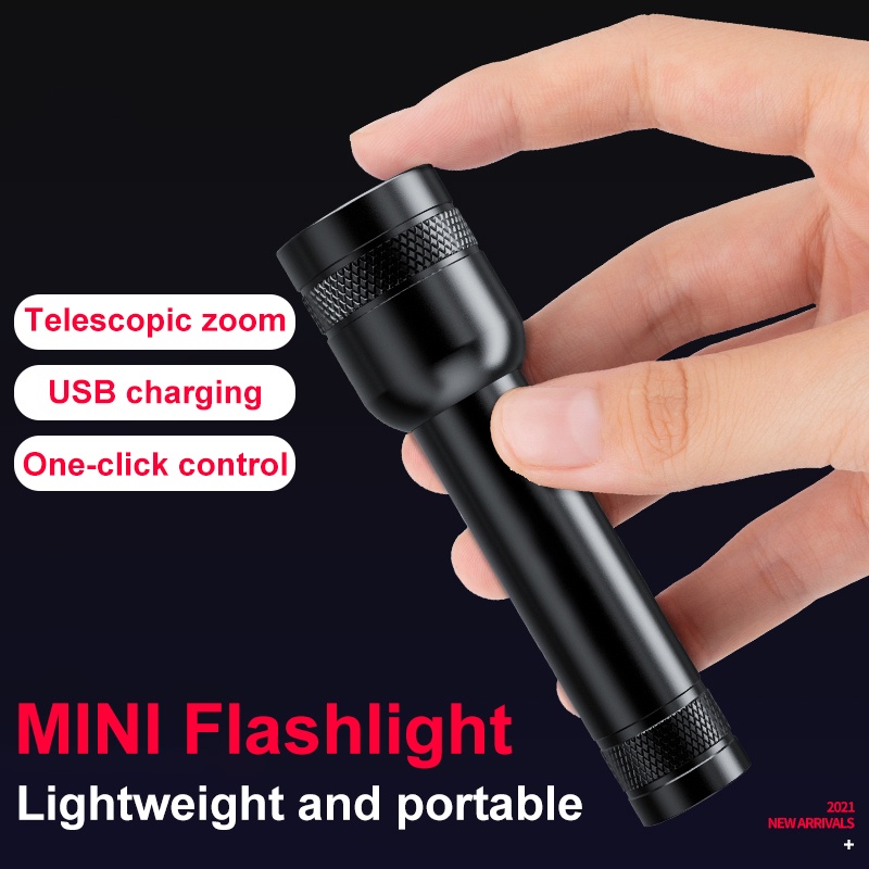 Đèn pin LED mini T6 3 chế độ chống nước có công tắc đuôi cho cắm trại/leo núi ngoài trời