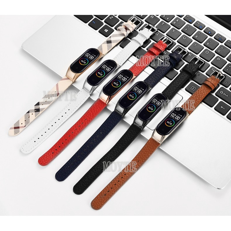 Dây Đeo Bằng Da Thật Cho Đồng Hồ Thông Minh Xiaomi Mi Band 4 3 Mi Band4 Miband 3