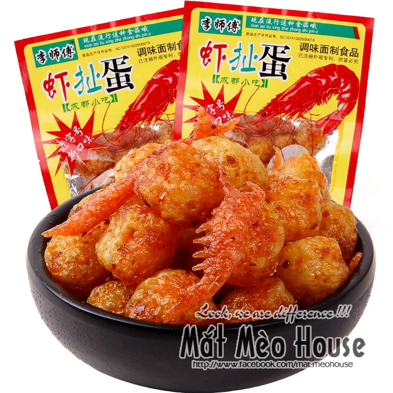 Tôm trứng sốt thịt viên chay