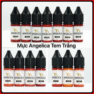Mực ANGELICA TEM TRẮNG Phun Xăm Thẩm Mỹ  Siêu Bong Đậm 10 ML - Mực Nga Chính Hãng