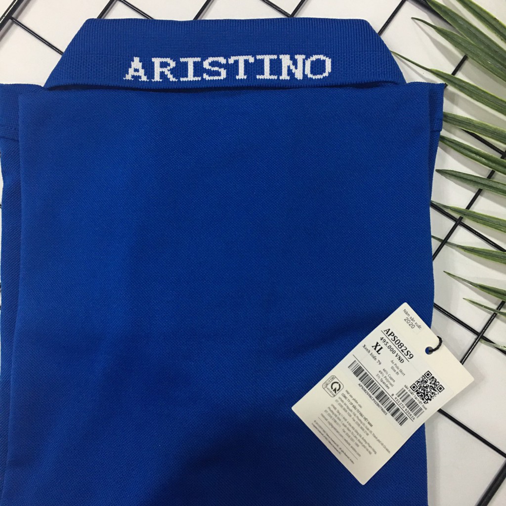 Áo polo nam ARISTINO Cotton cao cấp co giãn tốt -APS082S9-xanh biển