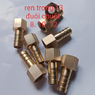 Ren trong 13mm (1/4) đuôi chuột nối ống mềm phi 8 , 10, 12(đồng thau)