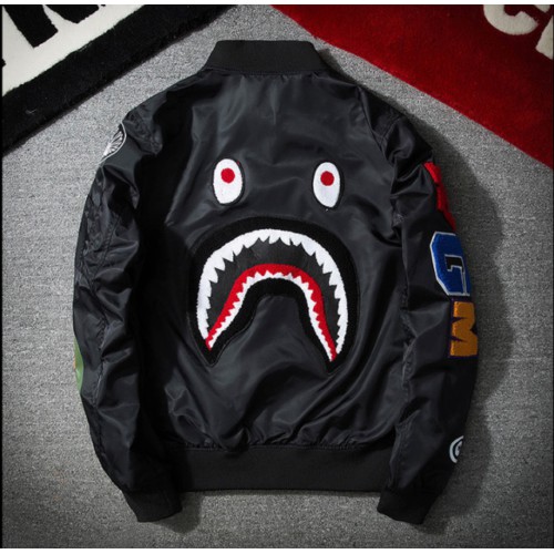 BAPE Áo Khoác Bomber Rằn Ri Phối Khóa Kéo Thời Trang Nam MA1