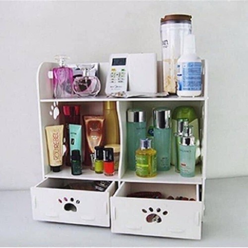 KỆ GỖ ĐỂ ĐỒ TRANG ĐIỂM HOA VĂN CHÂN CHÓ