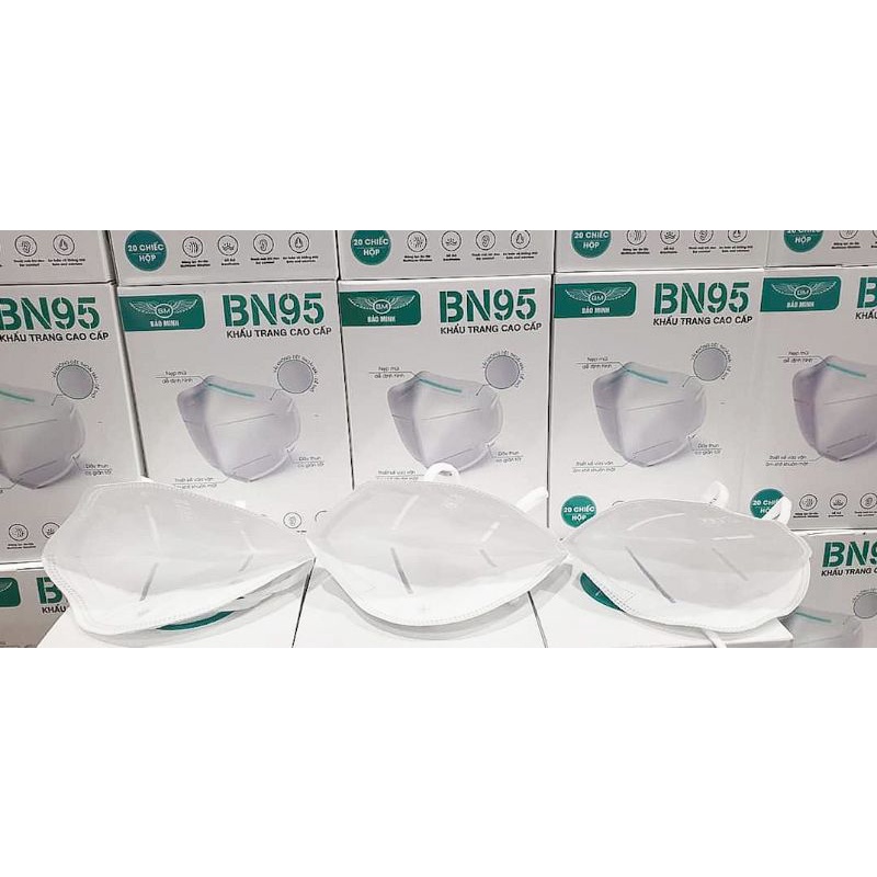 Hộp 20 cái khẩu trang cao cấp Bảo Minh N95 cấu trúc lọc đa lớp ngăn chặn các loại khói bụi và vi khuẩn gây bệnh