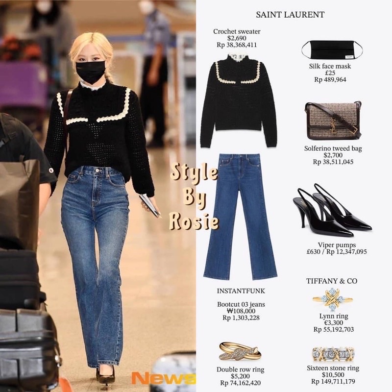 Quần jeans ống loe giống BLACKPINK, Han So Hee