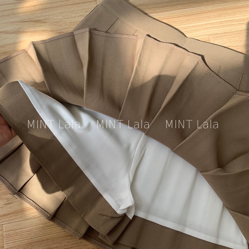 Chân Váy Tennis Xếp Ly Màu Nâu Tây Hàn Quốc Size XS - XL