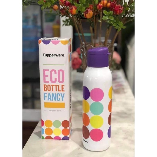 Bình Nước Eco Bottle Fancy Tupperware 750ml Thiết Kế In Họa Tiết Cá Tính Chất Liệu Nhựa Nguyên Sinh Cao Cấp An Toàn