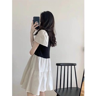 VÁY SUÔNG ĐEN PHỐI BE ☘️