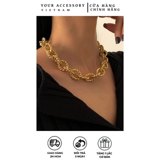 Vòng cổ choker xích nam nữ đính đá hàn quốc yav09