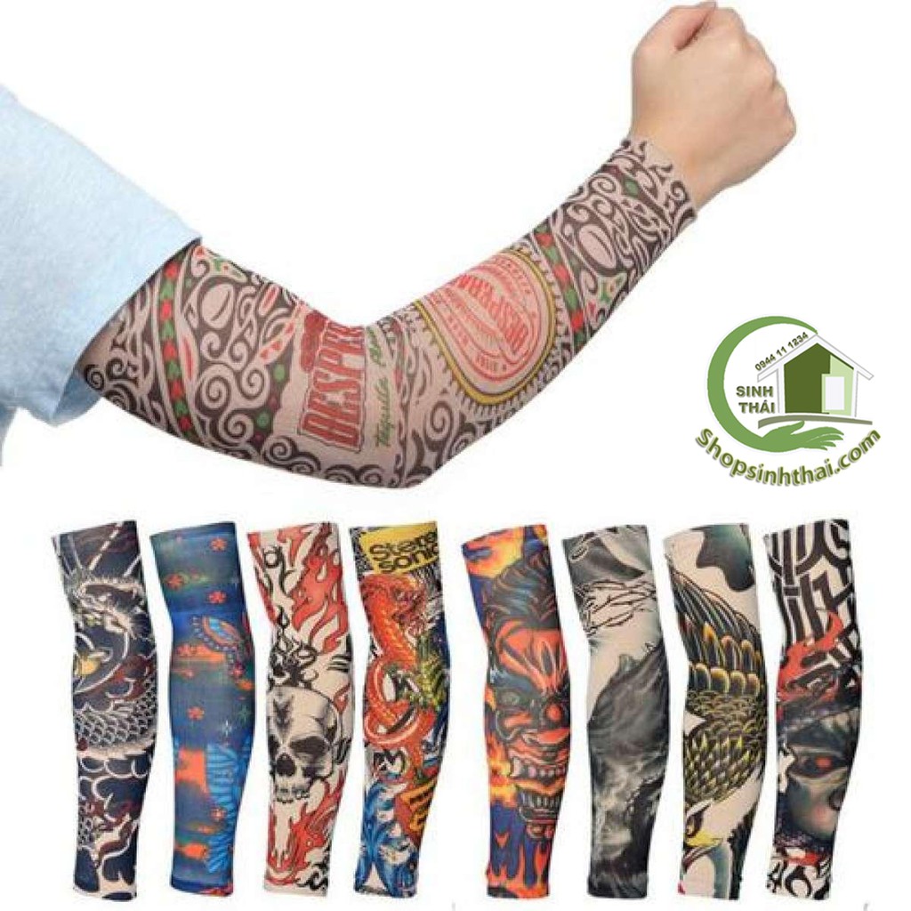 Ống tay - găng tay hình xăm tattoo - giao hình ngẫu nhiên