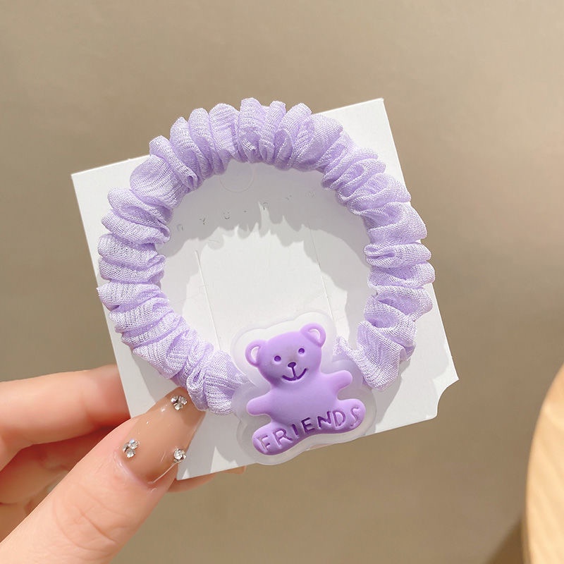 ✨✨Dây Buộc Tóc Xếp Ly Họa Tiết Gấu Dễ Thương Cho Nữ Sinh