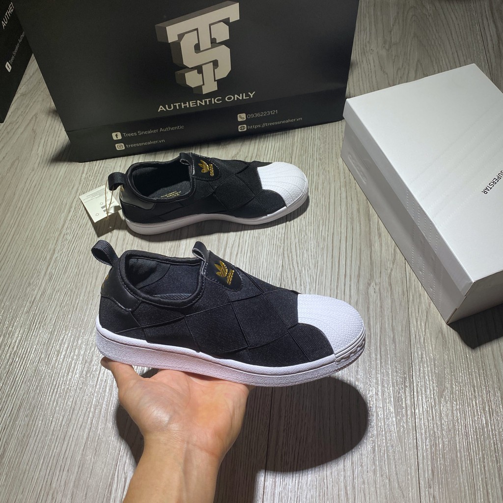 [ CHÍNH HÃNG ] Giày thể thao ADIDAS SUPERSTAR SLIP ON CORE BLACK