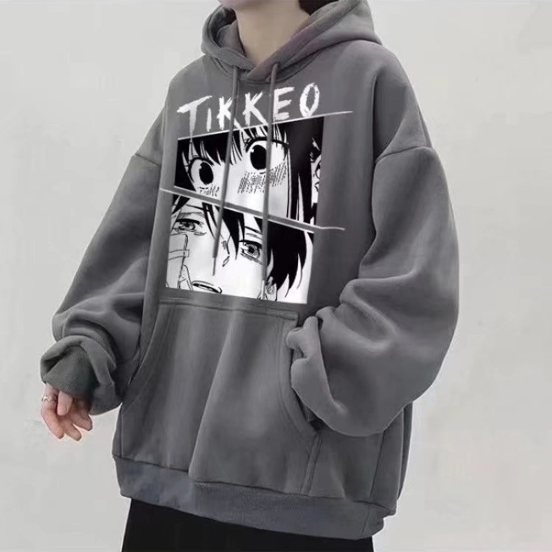 Áo Khoác Hoodie Tay Dài Dáng Rộng In Hình Anime Thời Trang Thu Đông Cho Nam Và Nữ Size M-8XL