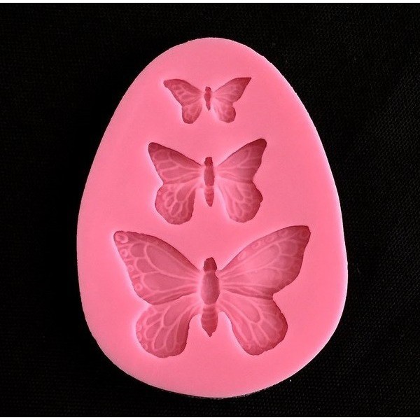 Khuôn silicon 3D 3 con bướm