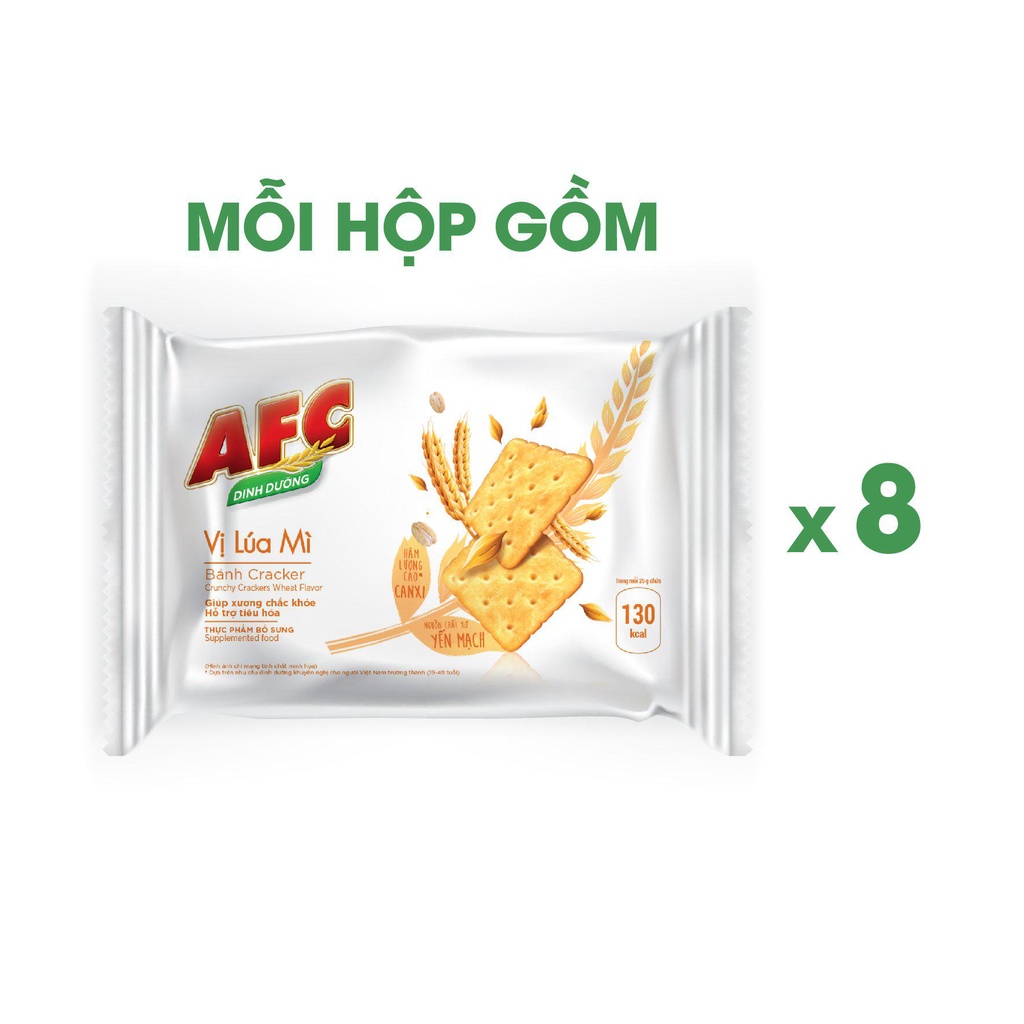 [Giảm 5K cho đơn từ 50K] Combo 2 hộp bánh quy dinh dưỡng AFC vị lúa mì 2x200g