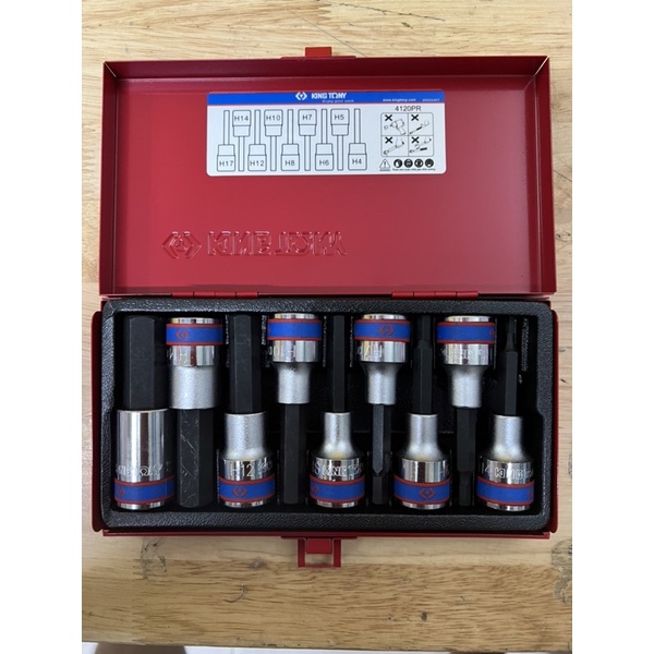 4120PR Bộ 9 đầu tiếp 1/2 lục giác bông Kingtony
