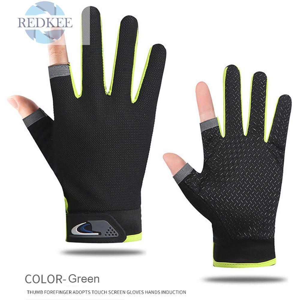 1 Đôi Găng Tay Chống Trượt Hở Ngón 2 Ngón Dùng Khi Câu Cá, Đạp Xe