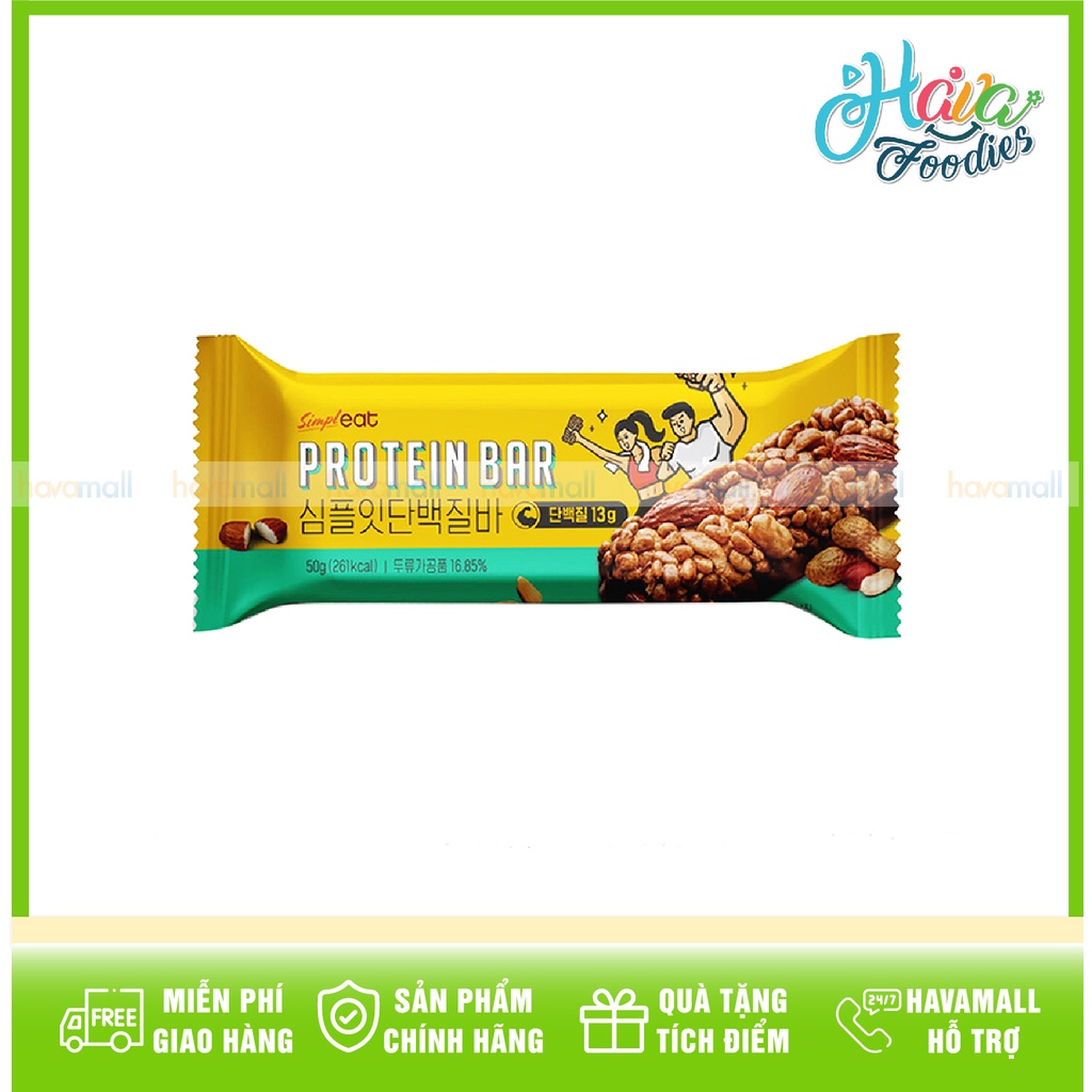 [HÀNG CHÍNH HÃNG] Thanh Bánh Ngũ Cốc Socola Simpleat 50gr - Protein Bar