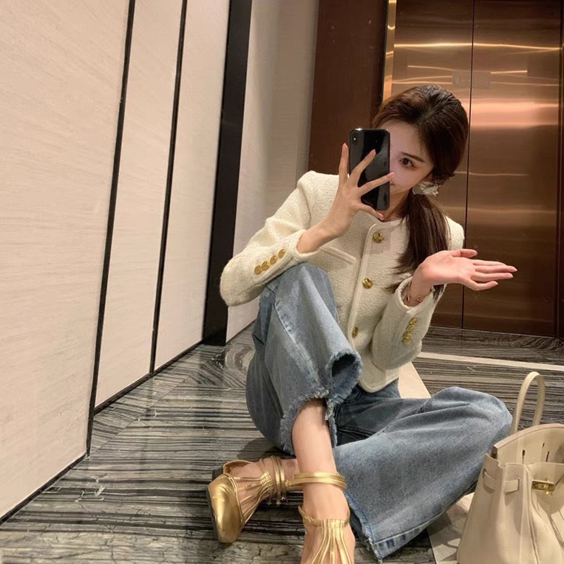 [Hàng Có Sẵn] Áo Khoác Dạ Tweed Dáng Ngắn Nữ Mùa Đông Thời Trang Hàn Quốc Chali AD004 | BigBuy360 - bigbuy360.vn