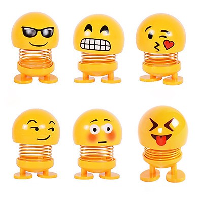 Thú nhún Emoji lắc lư trang trí ô tô, xe hơi, bàn làm việc - Con lắc lò xo vui nhộn Emoji (Giao mẫu ngẫu nhiên)