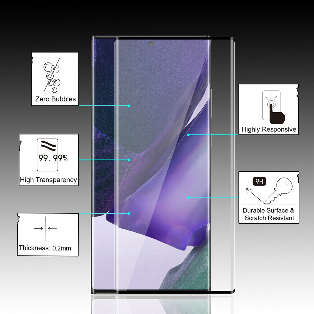 Ốp Điện Thoại Kính Cường Lực HD 2 Trong 1 Cho Samsung Galaxy Note 20 Ultra Edge