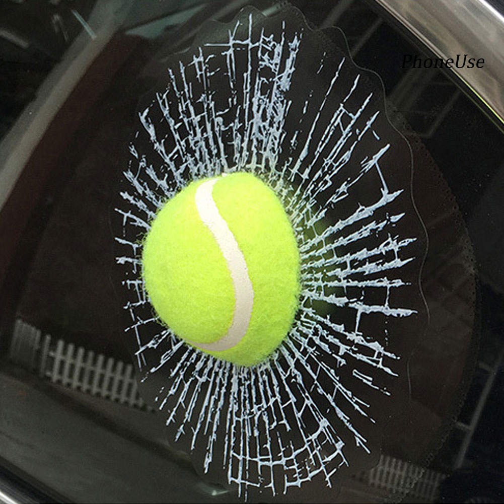 Pu Miếng Dán 3D Hình Quả Bóng Tennis Và Bóng Đá Trang Trí Xe Ô Tô
