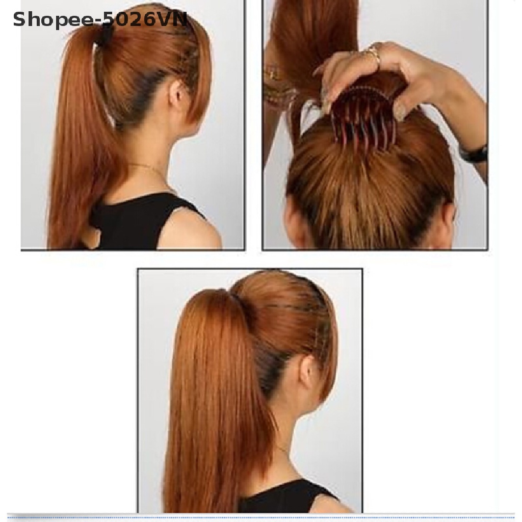[flood] Fashion Korean-style Hair Bouffant Insert Clip Ponytail Hair Comb Bun Maker New (f)