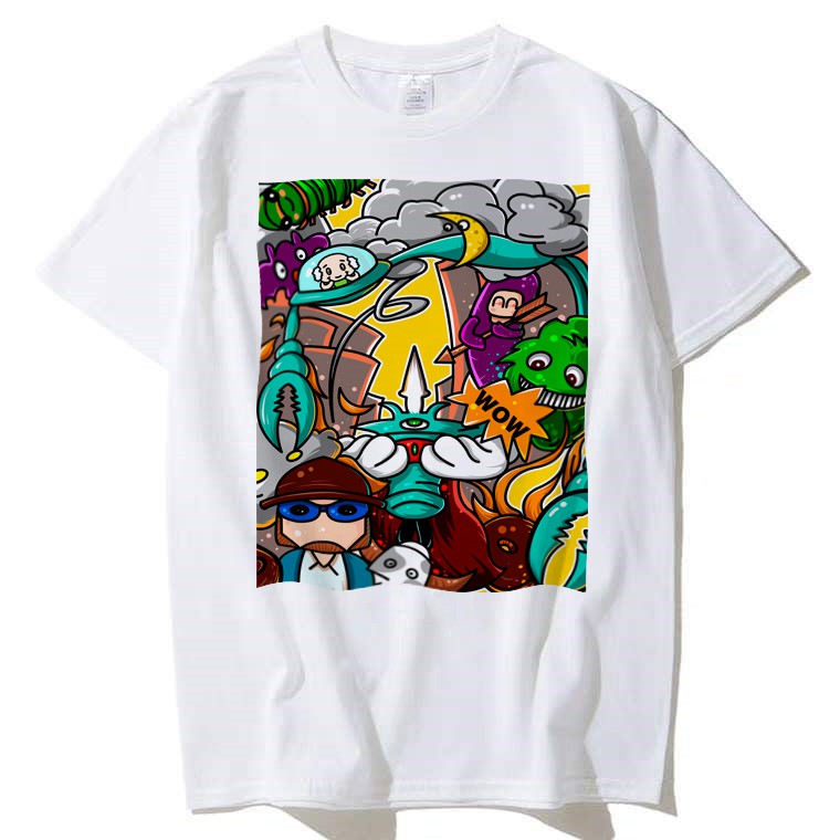 Áo Thun unisex form rộng màu sắc Grafity Dream nam nữ tee phông basic dáng oversize màu trắng 45 - 80kg