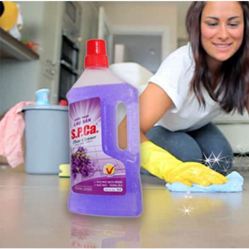 Lau Sàn SPCA 1 Lít Floor Cleaner Xả Chanh/Oải Hương/Hoa Nắng/Bạc Hà &amp;Quế Khử Khuẩn Khử Mùi Thơm Mát