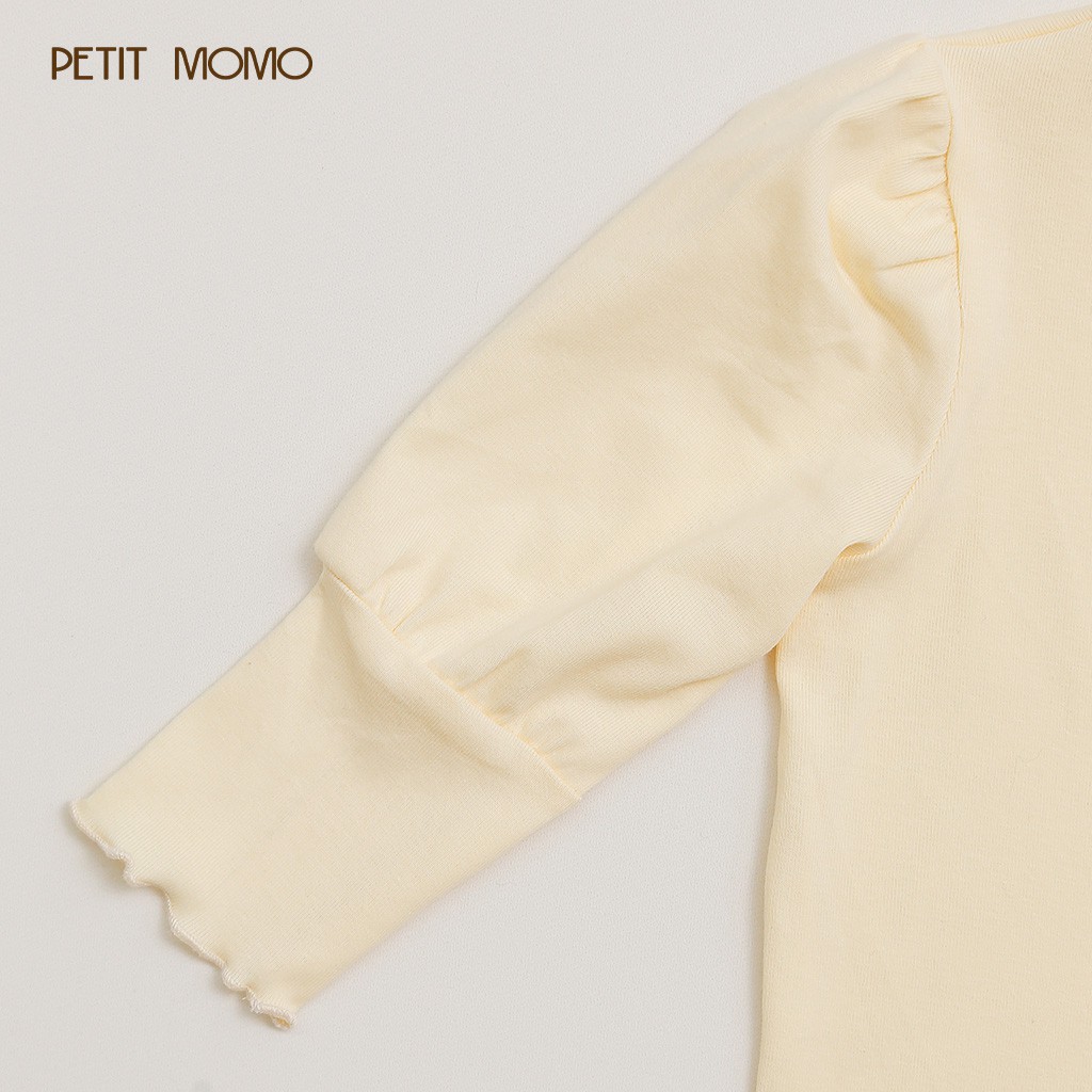 Áo Thun Bé Gái 1-6 Tuổi Thêu Hoa Cổ Cao PETIT MOMO 100% Cotton Cao Cấp H101