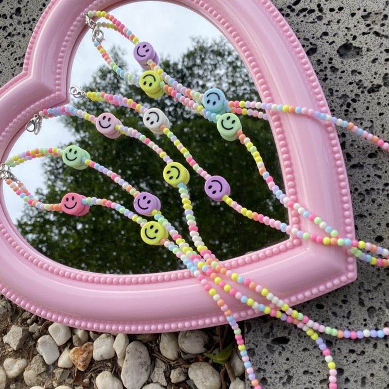 Dây đeo khẩu trang mặt cười màu pastel siêu cưng cho bé và người lớn / dây chống thất lạc khẩu trang