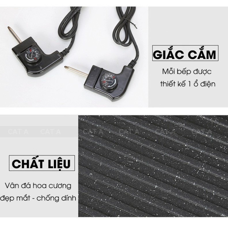 Bếp lẩu nướng đa đăng Cát Á, bếp lẩu nướng kết hợp công suất 1500W mạnh mẽ (Hàng Chính Hãng)