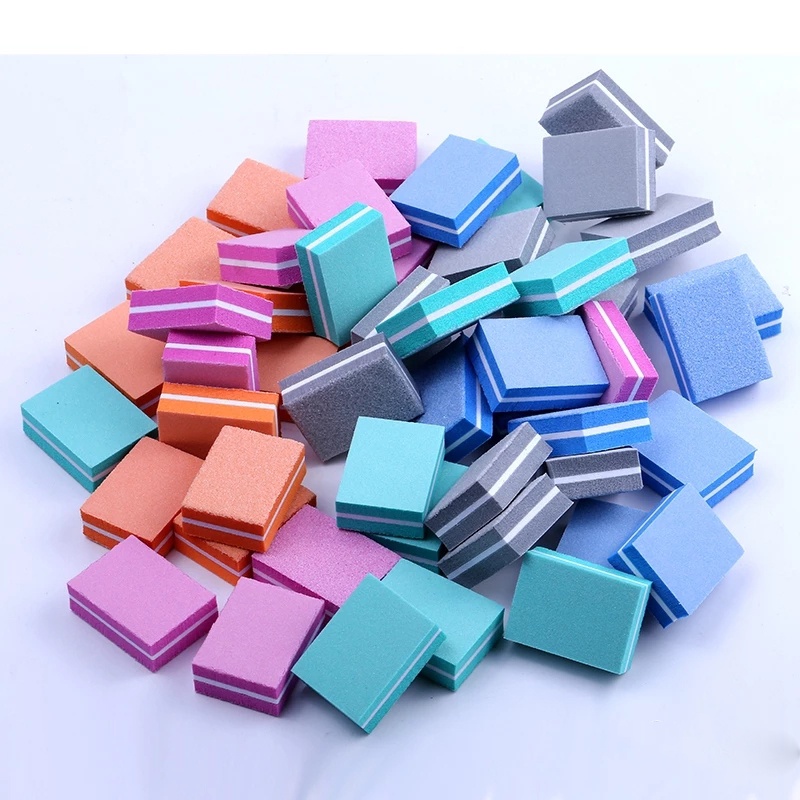 Set 10 Khối Mài Giũa Móng Hai Mặt Bằng Bọt Biển Mini Nhiều Màu Sắc