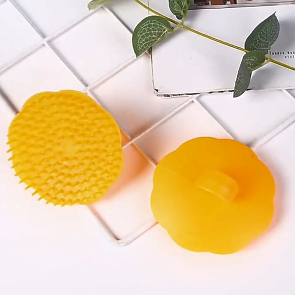 Bàn Chải Tắm Cho Thú Cưng Hình Tròn Bằng Silicon Mềm Nhiều Màu Sắc