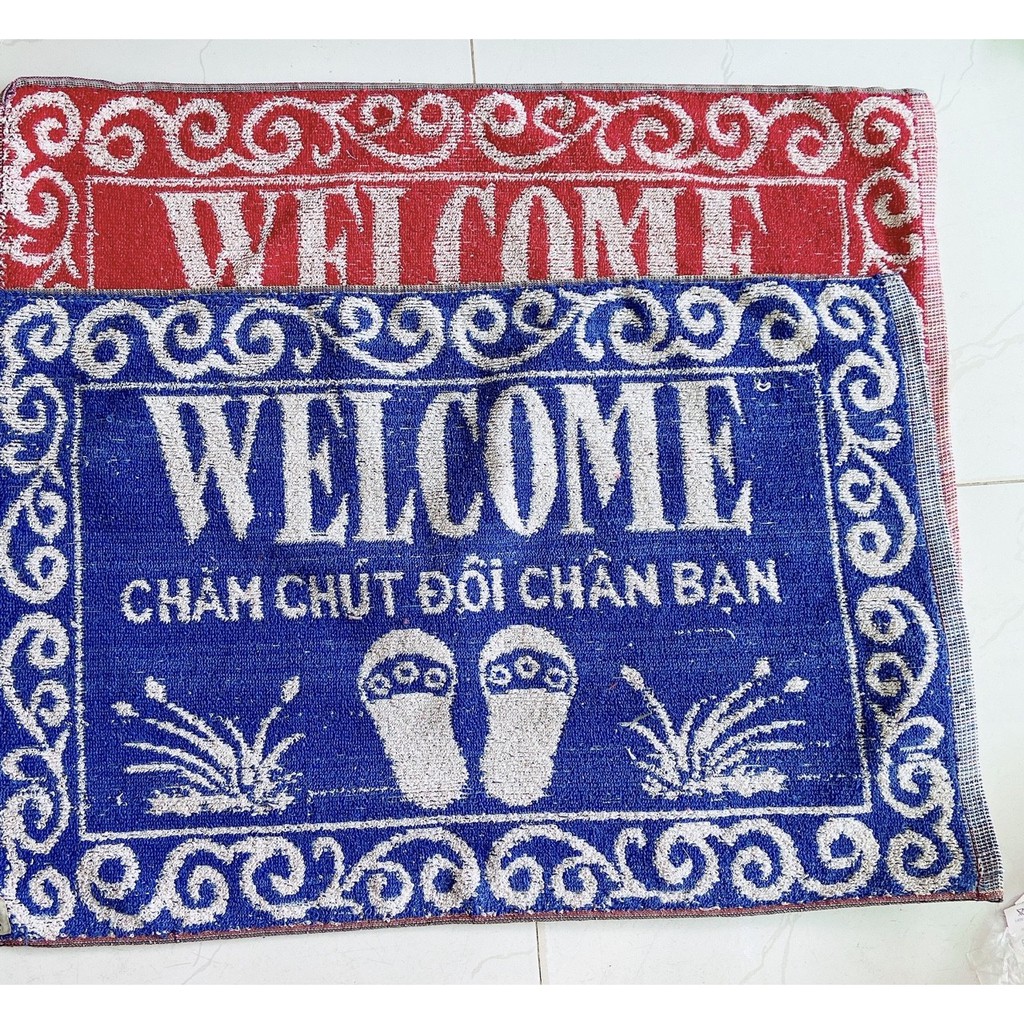 (𝗚𝗶𝗮́ 𝗦𝗶̉) Thảm vải- Thảm lau chân vải WELCOME- GIẶT ĐƯỢC MÁY GIẶT