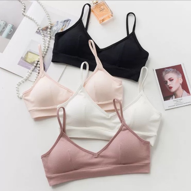 Áo Bralette Cotton Mịn Có Đệm Và Khe Tháo Mút B134