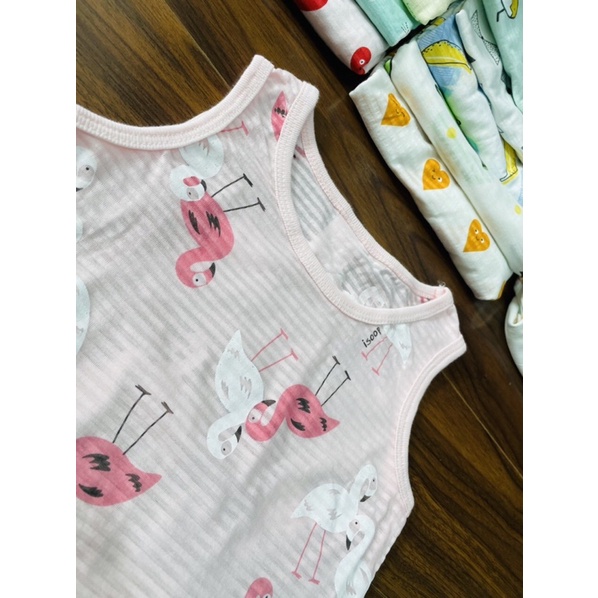 Bộ sát nách ba lỗ cotton oganic xuất hàn cho bé trai bé gái