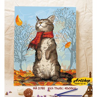 Tranh tô màu theo số sơn dầu số hóa ARTSHOP D780 đã căng khung sẵn và dầu phủ bóng