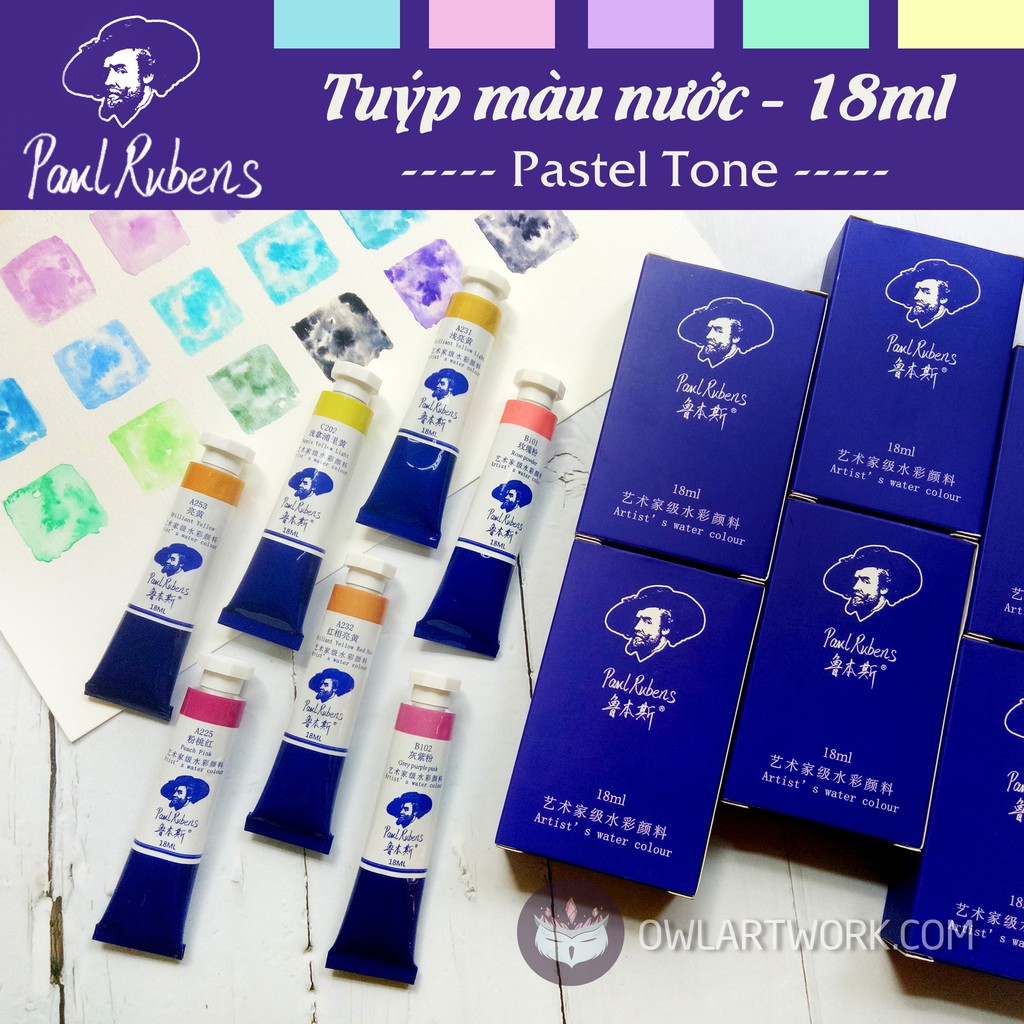 [CHÍNH HÃNG] Màu Nước Paul Rubens Tuýp Lẻ 18ml - Pastel Tone.