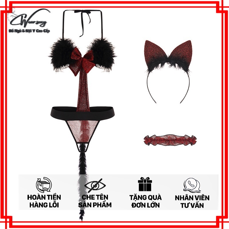 Coplay Bộ Mix Lông Sexy Gợi Cảm MS676 [CWEAR.SEXY_ĐỒ NGỦ &amp; NỘI Y CAO CẤP]