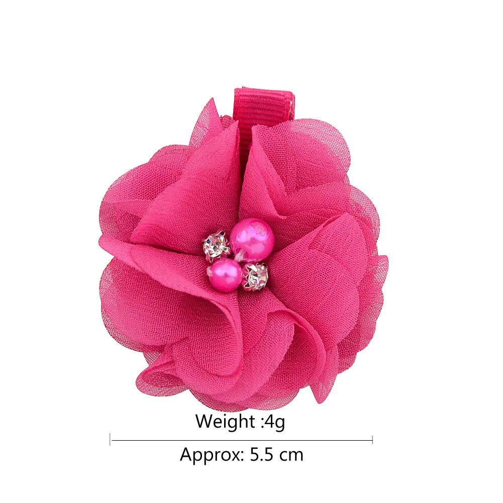 Kẹp tóc KIDSBOWS hình hoa lụa đính hạt dễ thương cho bé gái