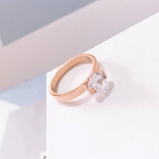 Nhẫn Nữ Đính 1 Viên Đá Sang Trọng Đơn Giản Titan Ko Đen Ko Ngứa An Toàn Cho Sức Khỏe TT 1968