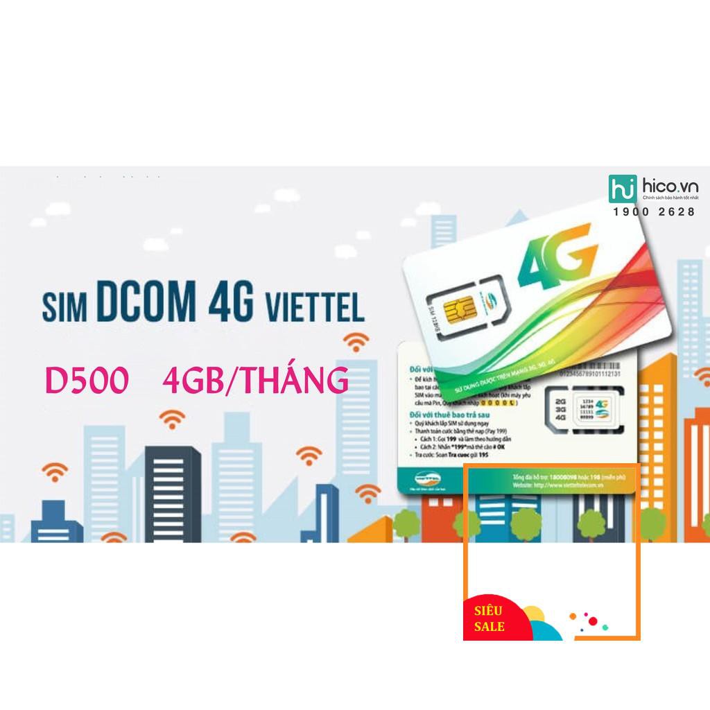 SIM 3G 4G VIETTEL D500 TRỌN GÓI 12 THÁNG KHÔNG CẦN NẠP TIỀN GIÁ CỰC RẺ - TẶNG BÚT CẢM ỨNG THÔNG MINH